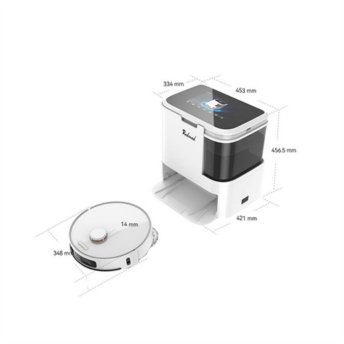 Redroad G20 4000pa Robot Vacuum & Mop with HD Smart Touch Screen-White