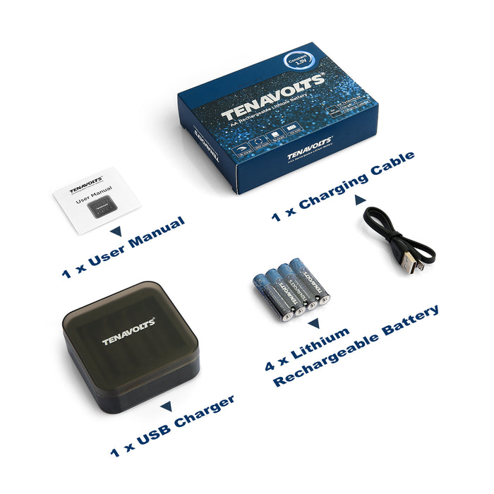 Tenavolt AA 4 Pack with Charger