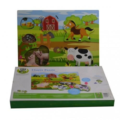 PBS 3-Layer Puzzle Playset Explore the Barn