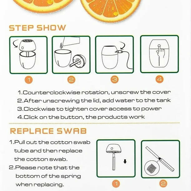 Orange Shaped USB Mini Portable Humidifier