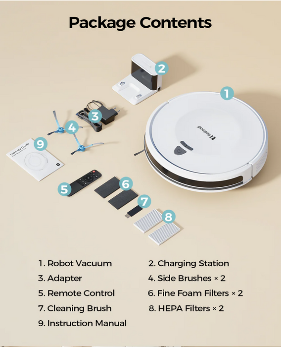 2-in-1 Robot Vacuum , Wi-Fi, APP/Voice Control, 150min Runtime-Black