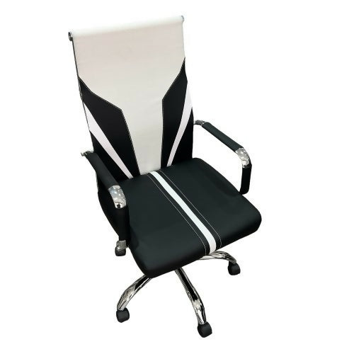 符合人體工學的辦公椅，PU 皮革辦公椅，附旋轉輪，高度可調，適合家庭、辦公室