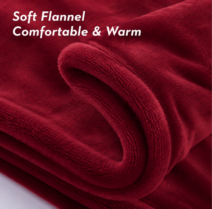 MaxKare Large Electric Heated Blanket Adjustable Timer 4 Heating Levels, 62" x 84"in Heated Throw Blanket Auto-Off Feature Machine-Washable Fabrics Full Body Comfort, Red(213x158cm)