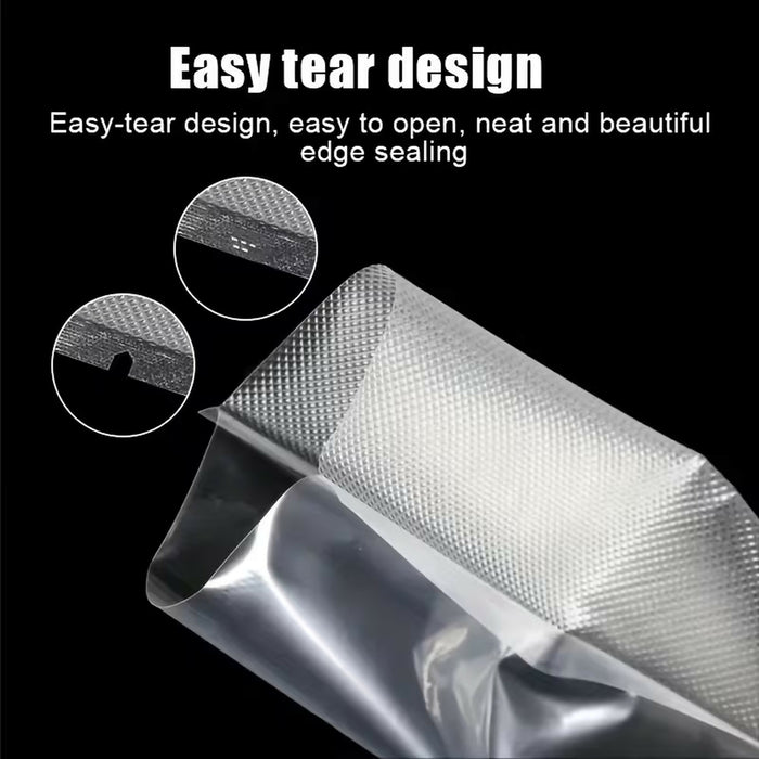 Vacuum Sealer Bags 50 Pack Pre-Cut Food Storage Pouches, Textured One-Side Design, Easy Tear, Compatible with Vacuum Sealer Machines 25 x 50 cm Kitchen Use