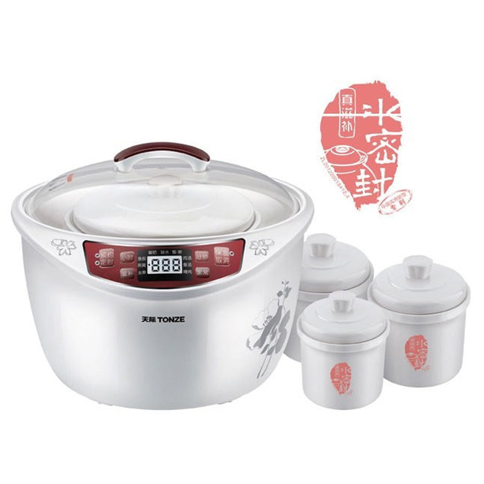 天际TONZE 隔水電燉盅白瓷3+1電燉鍋 3+1 電燉鍋 3.2L 600W