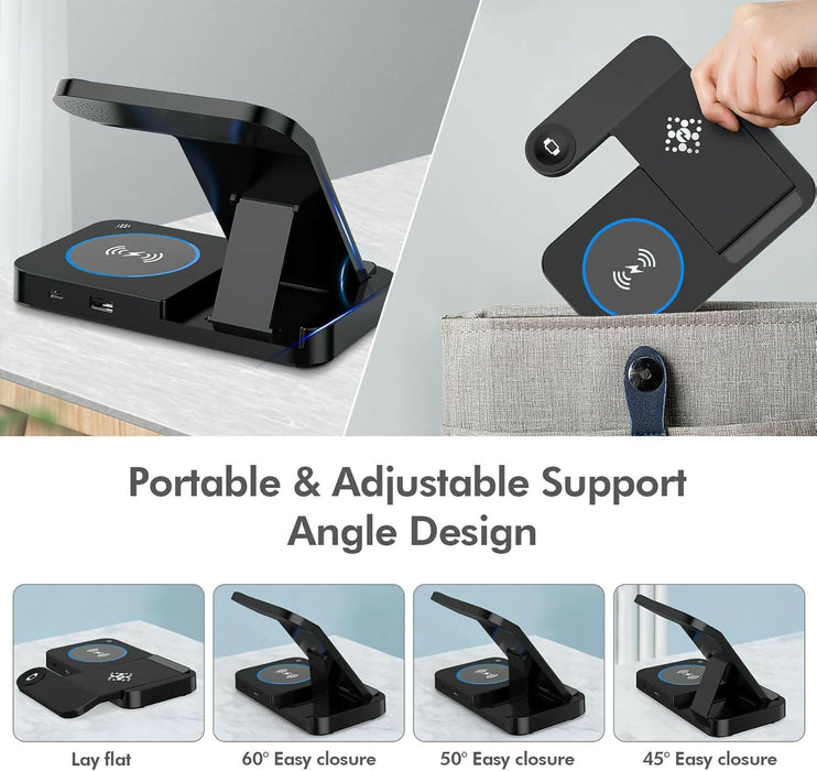 四合一折疊無線充電座｜4-in-1 Foldable Wireless Charger