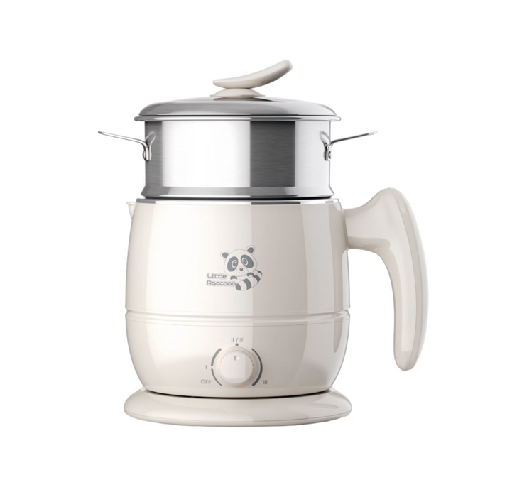小浣熊 1.2升電煮鍋帶蒸籠 小浣熊 2層多功能電鍋 1.2L 600W
