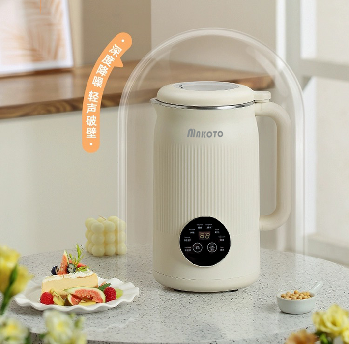 Makoto Multi-Function Soymilk Maker 1.2L (Quiet Blend, 800W, 10-Blade Steel)