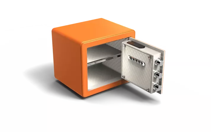 (Orange) Mini Safe - Colourful Series High-Security Smart Safe, Fingerprint,WIFI Remote & Keypad Lock