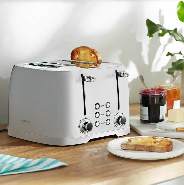 不銹鋼4片寬槽烤麵包機 | 4-Slice Stainless Steel Toaster