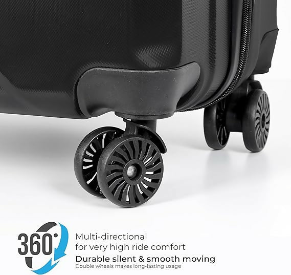 3-Piece ABS Hard Shell Luggage Set, 20"/24"/28" Expandable Suitcases with Spinner Wheels, Anti-Scratch & Built-In Lock - 808