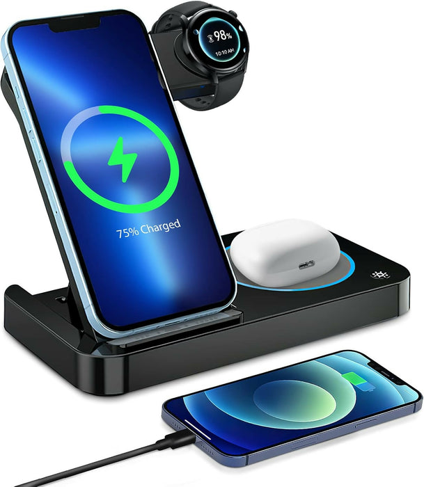 四合一折疊無線充電座｜4-in-1 Foldable Wireless Charger