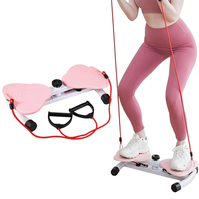 Waist Twister Board with Resistance Bands, Adjustable Resistance Twisting Fitness Tool, Anti-Slip Foot Massage Pedals, Balance Exercise Board for Home Workout, Core Training and Full Body Exercise