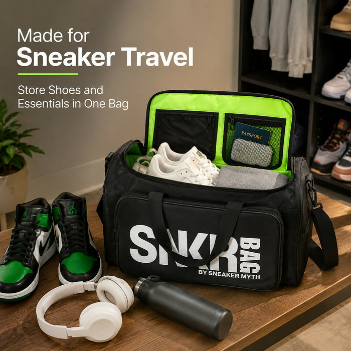 Travel Duffel Bag Front Zip Pocket, Wide-Open Interior, Detachable Shoulder Strap, Fold-Flat Design, 46 x 26 x 25 cm Gym, Weekend, Sneaker Storage