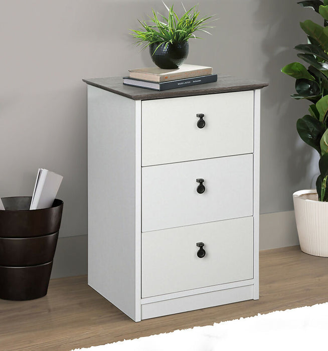 Maxxus White/Gray Oak 3-Drawer Lateral File Cabinet