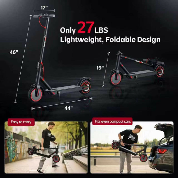 Electric Scooter for Adults, 350W Foldable Commuter E Scooter with App Control, 8.5" Honeycomb Tires, Dual Brakes, 10.4Ah Battery, Up to 30 km/h, Black