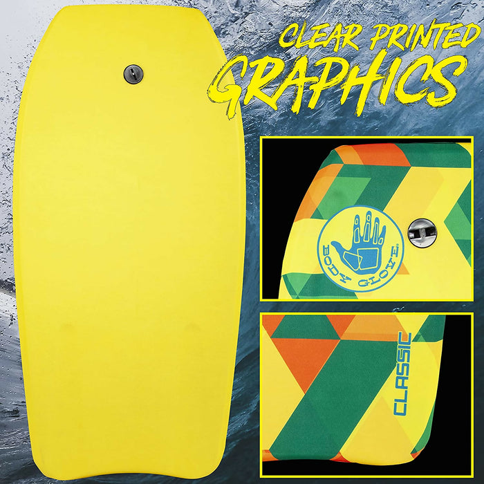 Body Glove Classic 33 Inch Bodyboard - EPS Core, Straight Leash Included for Men, Women, Kids - Durable, Surfing Waves Ocean Summer Fun Beach Water Body Board