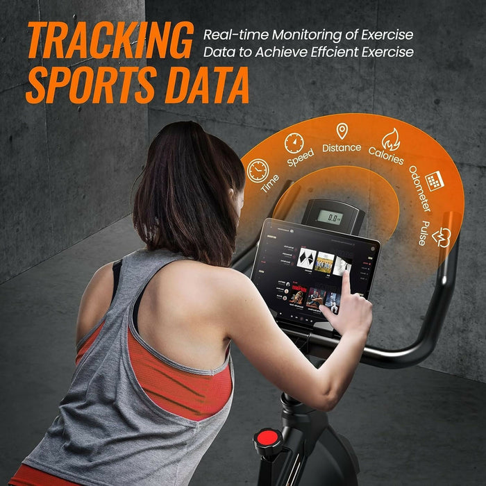 Indoor Cycling Exercise Bike 330 lb Capacity Ultra-Quiet Belt Drive Adjustable Seat & Handlebars Resistance Control Home Cardio Spin Bike