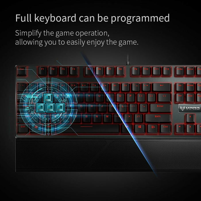 Rapoo VPRO V810 Backlit Mechanical Gaming Keyboard with Adjustable breathing light USB Wired Illuminated Computer Keyboard