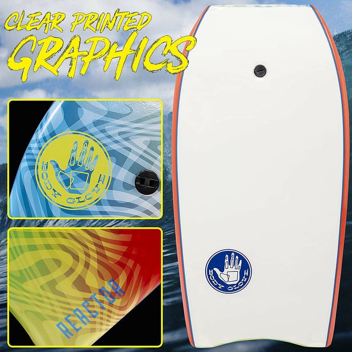 Body Glove Reactor 37 Inch Bodyboard - EPS Core, Straight Leash Included for Men, Women, Kids - Durable, Surfing Waves Ocean Summer Fun Beach Water Body Board
