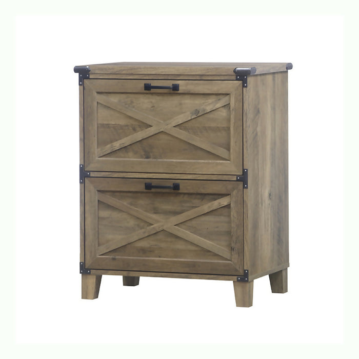Maxxus Rustic Oak 2-Drawer Lateral Filing Cabinet