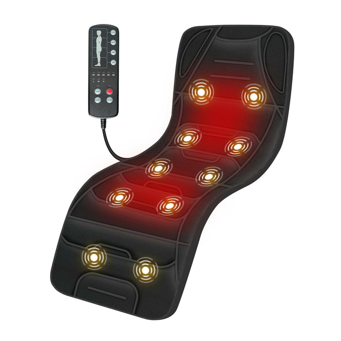 Full Body Massage Mat with Heat Extra Large Vibration Back Massager Pad with 10 Motors, 5 Modes, 3 Intensities, Remote Control for Sofa, Bed, Office & Gifts