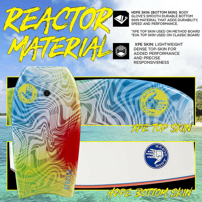 Body Glove Reactor 37 吋趴板 - EPS 核心，包括直皮帶，適合男士、女士、兒童 - 耐用、衝浪波浪海洋夏季樂趣海灘水身體板