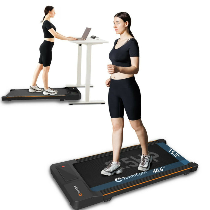 Walking Pad Under Desk Treadmill 2.5 HP Quiet Motor, 0.6–3.8 MPH, 0–5% Manual Incline, LED Display, Remote Control, 265 lb Capacity, Compact Portable Walking Treadmill for Home Office