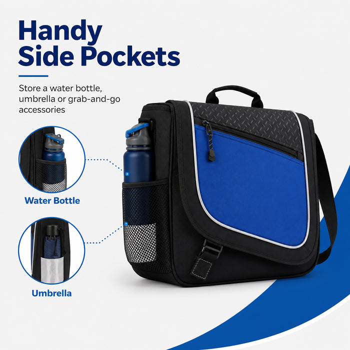 Shoulder Bag, 15.6-Inch Laptop Shoulder Bag, Blue Black, Work School