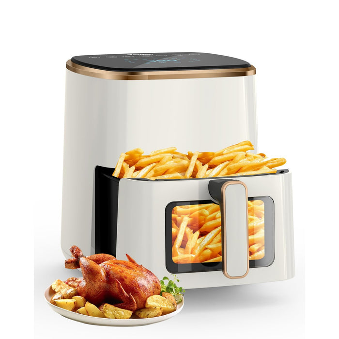 5.3 Qt Air Fryer with Cooking Window 7 Presets 1350W White