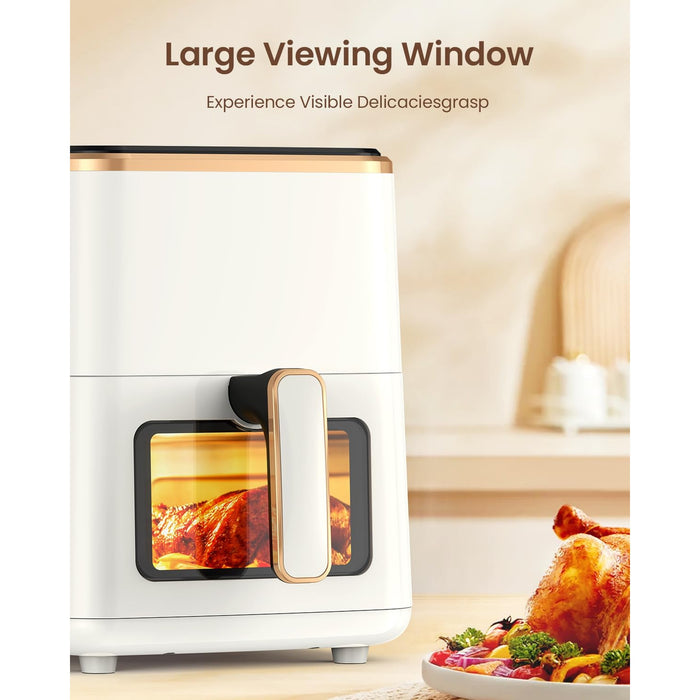 5.3 Qt Air Fryer with Cooking Window 7 Presets 1350W White