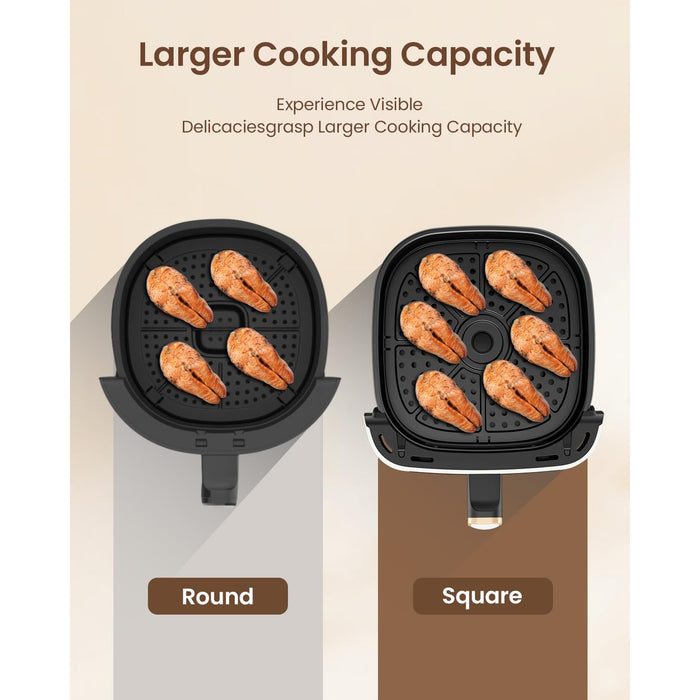 5.3 Qt Air Fryer with Cooking Window 7 Presets 1350W White