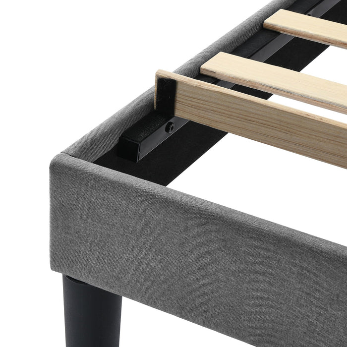 Queen Bed Frame, Grey Tufted Upholstered Platform Bed
