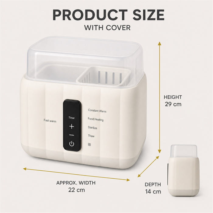 Double Bottle Warmer, 5 Modes with Timer, White
