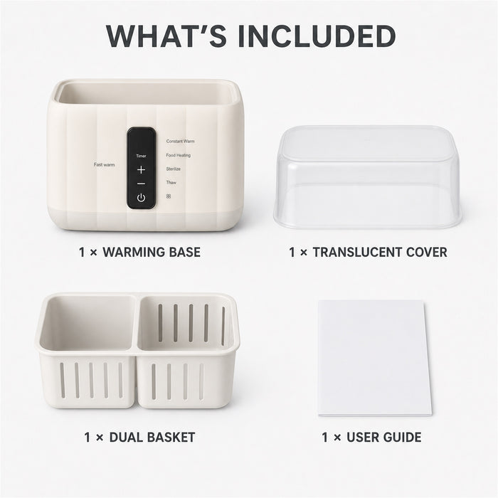 Double Bottle Warmer, 5 Modes with Timer, White