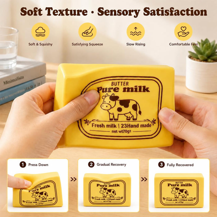 Slow Rising Butter Squishy, Soft Sensory Fidget Toy, 10 cm