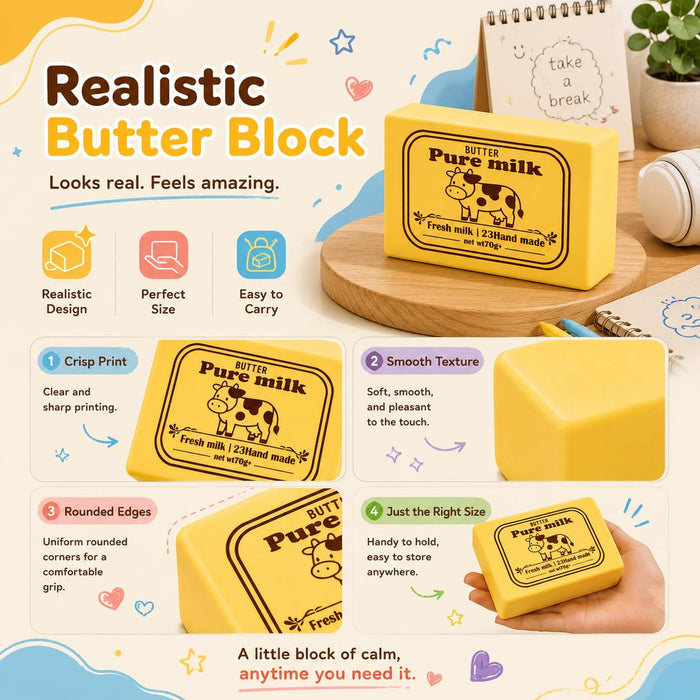 Slow Rising Butter Squishy, Soft Sensory Fidget Toy, 10 cm