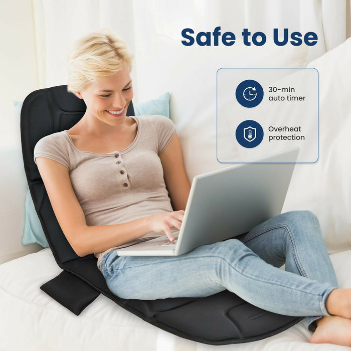 Full Body Massage Mat with Heat Extra Large Vibration Back Massager Pad with 10 Motors, 5 Modes, 3 Intensities, Remote Control for Sofa, Bed, Office & Gifts