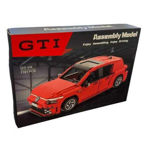 1191 件汽車積木套裝，1:18 比例 GTI VIII 汽車模型，附詳細內裝