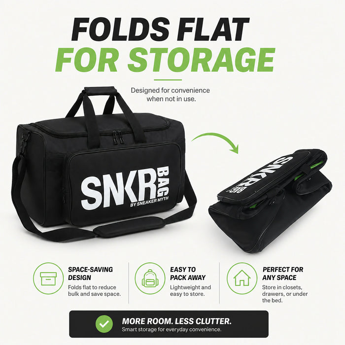 Travel Duffel Bag Front Zip Pocket, Wide-Open Interior, Detachable Shoulder Strap, Fold-Flat Design, 46 x 26 x 25 cm Gym, Weekend, Sneaker Storage