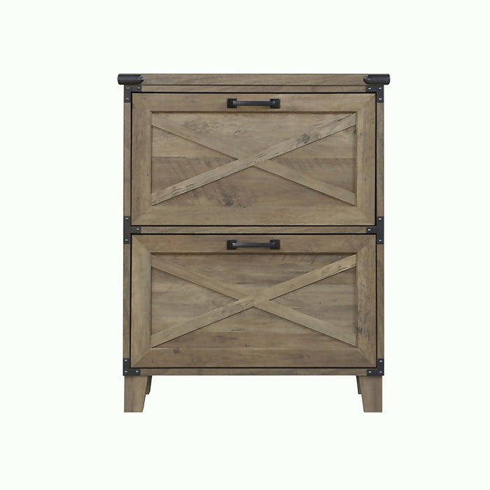 Maxxus Rustic Oak 2-Drawer Lateral Filing Cabinet