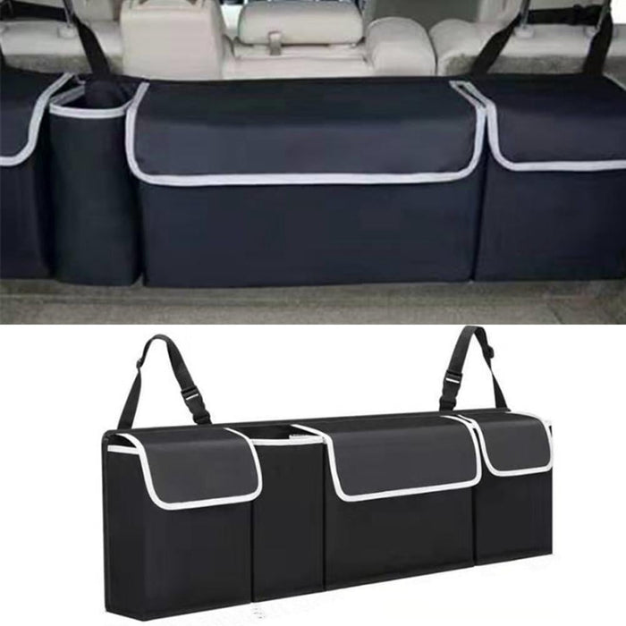 Car Trunk Organizer 4 Compartments Foldable, 90 cm Black
