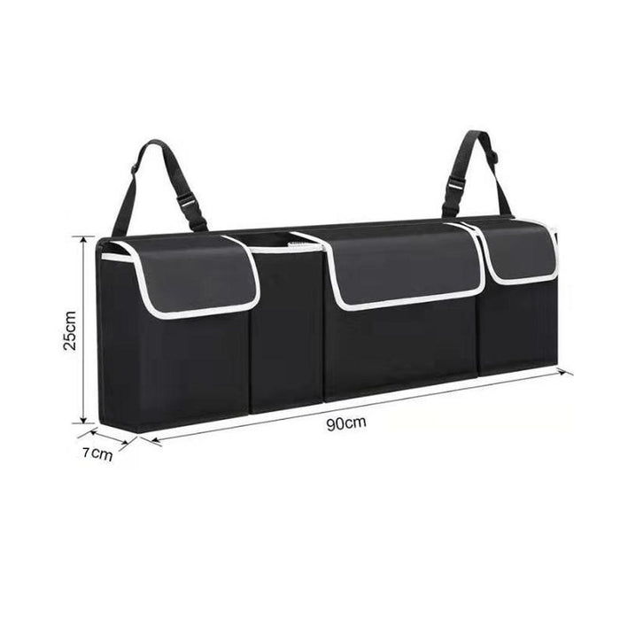 Car Trunk Organizer 4 Compartments Foldable, 90 cm Black
