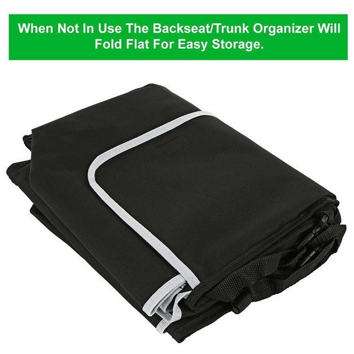Car Trunk Organizer 4 Compartments Foldable, 90 cm Black