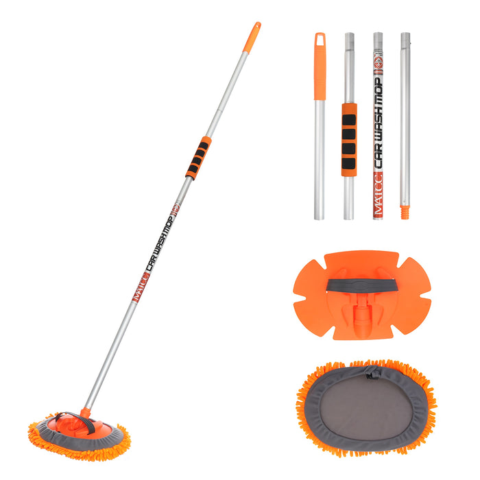 MATCC 62 inch 2-in-1 Removable Car Wash Mop with Long Handle for Car Cleaning