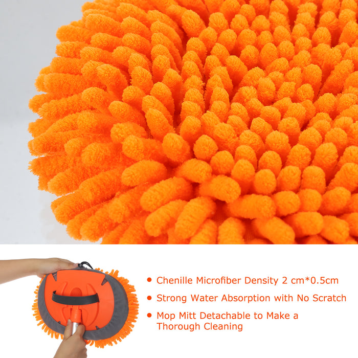 MATCC 62 inch 2-in-1 Removable Car Wash Mop with Long Handle for Car Cleaning