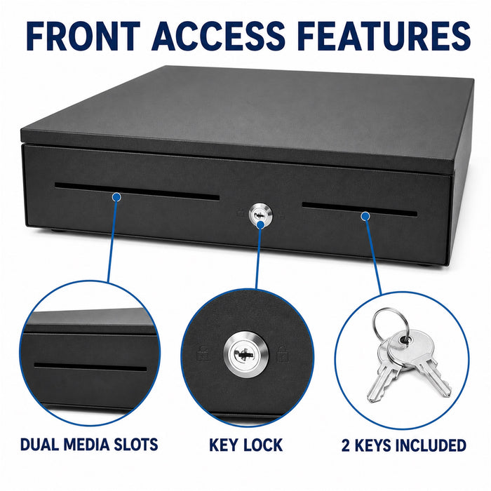 Cash Drawer for POS System, 5 Bill/5 Coin, RJ11-Style, Black