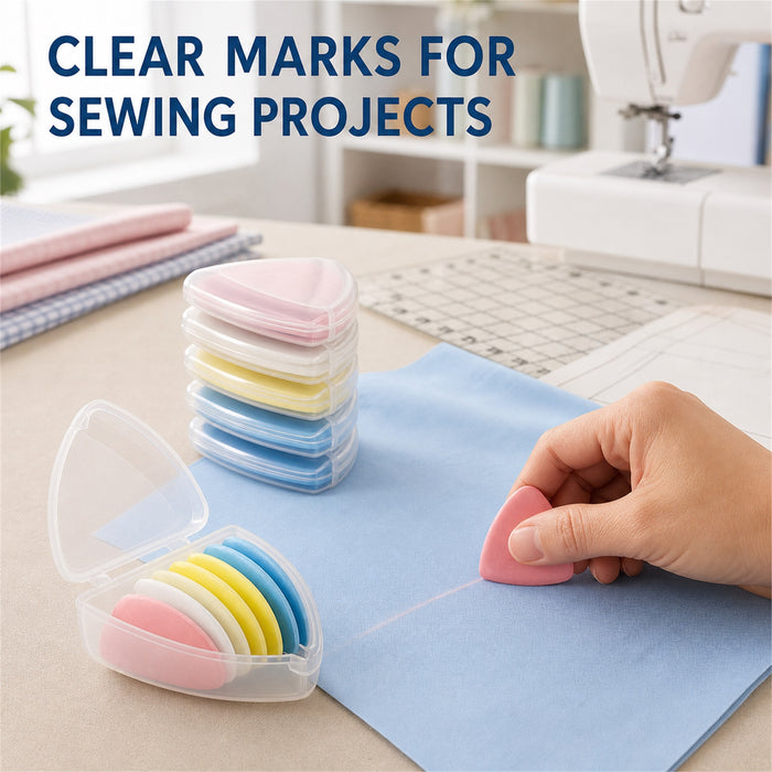 Tailor's Chalk 50 Pcs Sewing Fabric Markers 5 Cases, 4 Colors