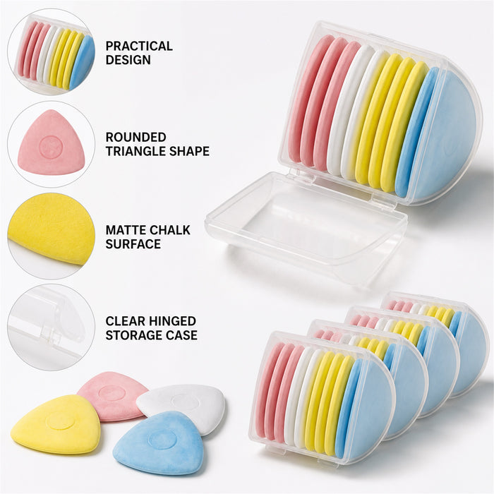 Tailor's Chalk 50 Pcs Sewing Fabric Markers 5 Cases, 4 Colors