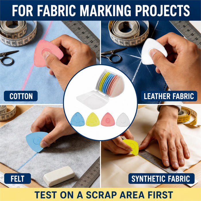 Tailor's Chalk 50 Pcs Sewing Fabric Markers 5 Cases, 4 Colors